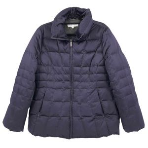 Calvin Klein Women’s Dark Purple Feather Down Puffer Full Zip Jacket Size Large